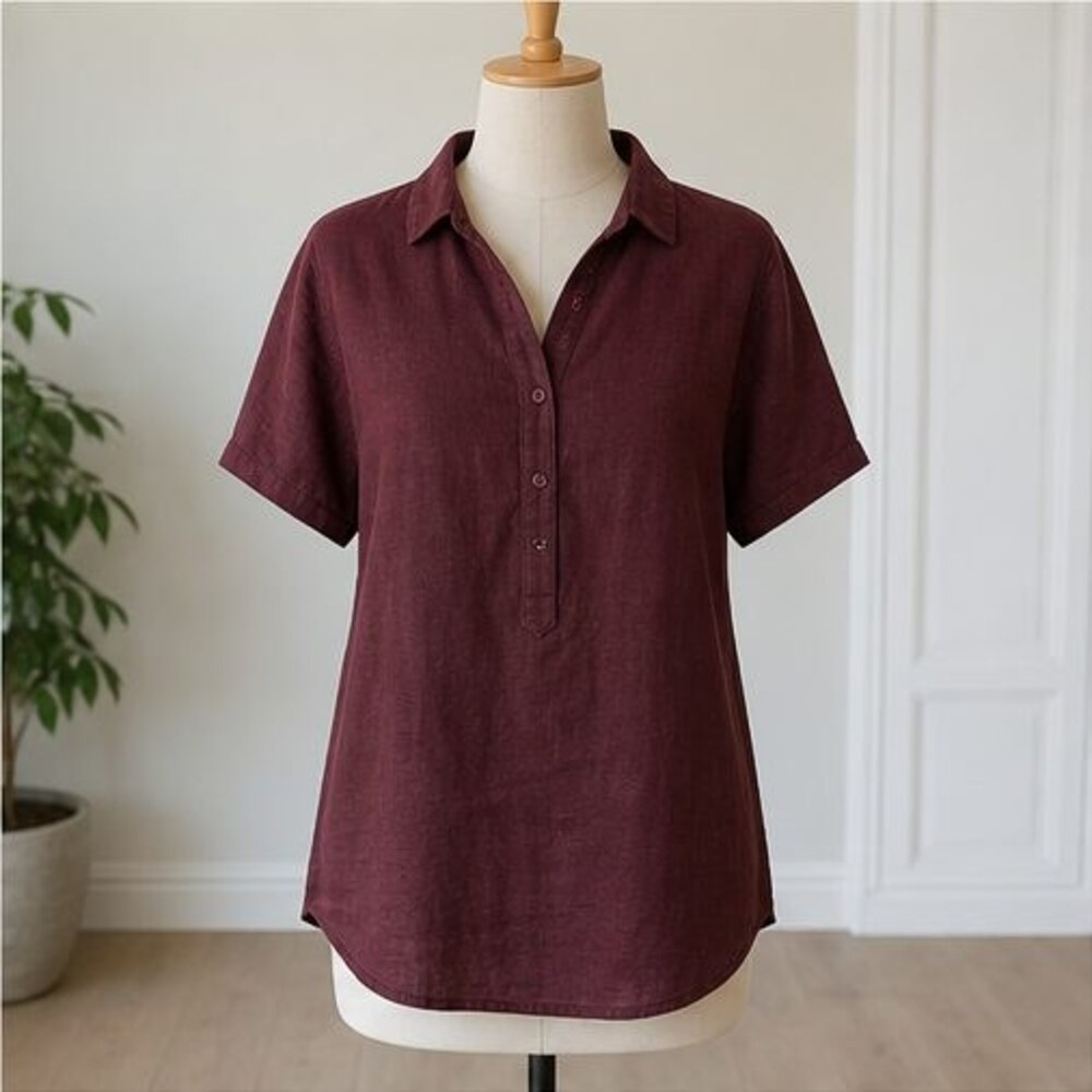 Burgundy Wrap Blouse